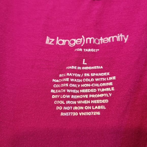 Fuchsia Pink V Neck Sleeveless Maternity Maxi Dress w. Belt by Liz Lange - Picture 5 of 5